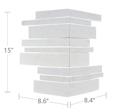 Lynia White Marble Mosaic Wall Tile Diagram