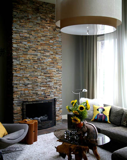 Norstone Ochre Ledgestone Fireplace in Washington DC District of Columbia